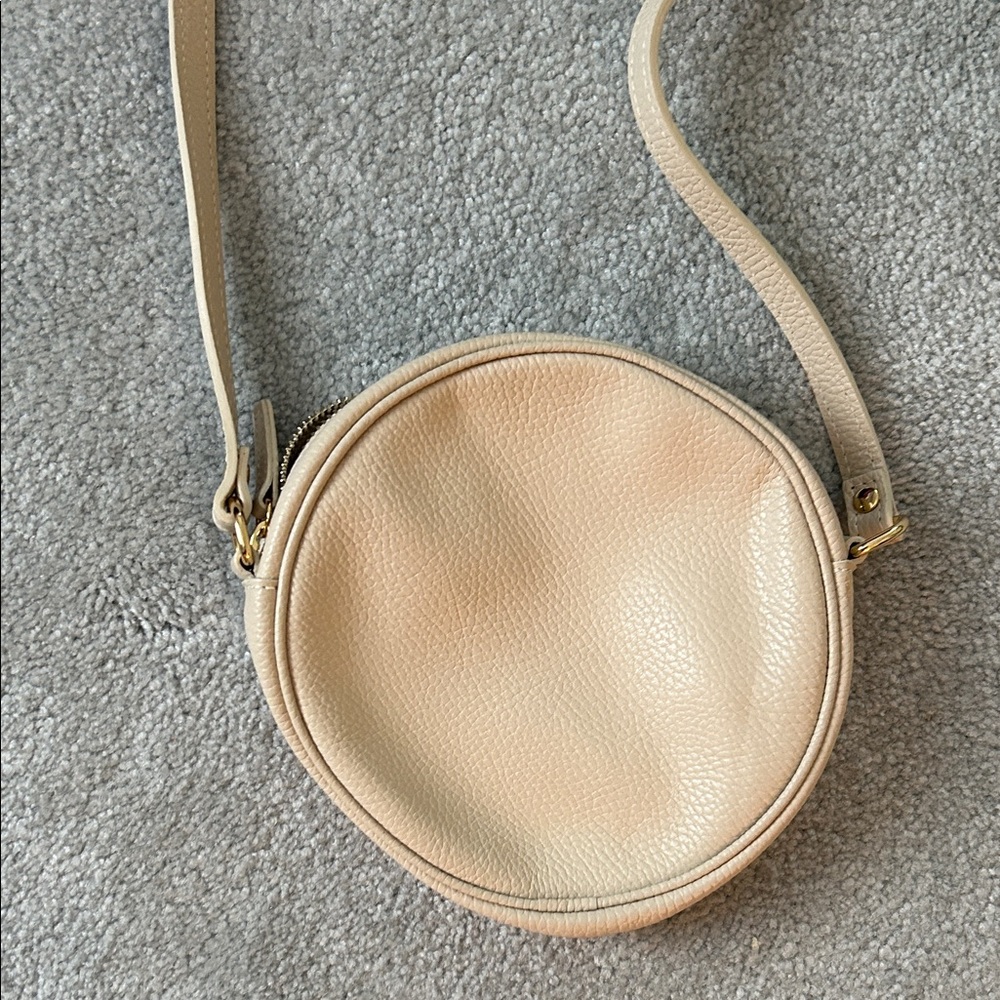 Quince Cream Leather Circle Bag